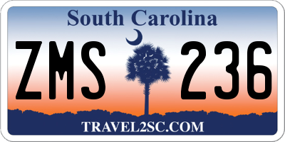 SC license plate ZMS236