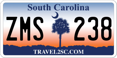 SC license plate ZMS238
