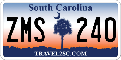 SC license plate ZMS240