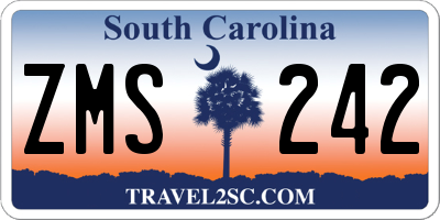 SC license plate ZMS242