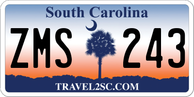 SC license plate ZMS243