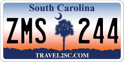SC license plate ZMS244