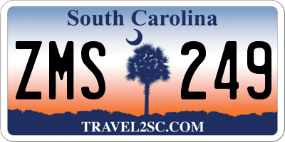 SC license plate ZMS249