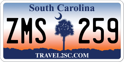 SC license plate ZMS259