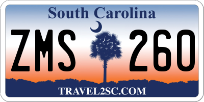 SC license plate ZMS260
