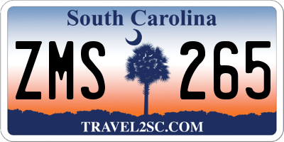 SC license plate ZMS265