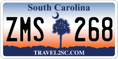 SC license plate ZMS268
