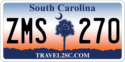 SC license plate ZMS270