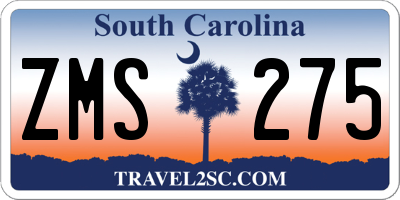 SC license plate ZMS275