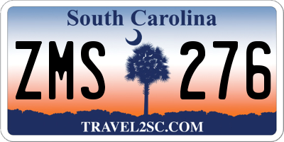 SC license plate ZMS276