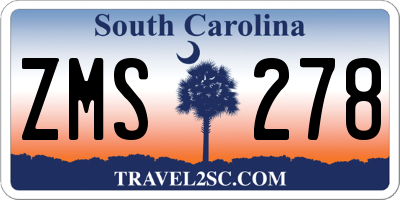 SC license plate ZMS278