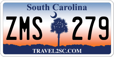 SC license plate ZMS279