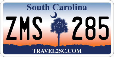 SC license plate ZMS285