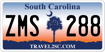 SC license plate ZMS288