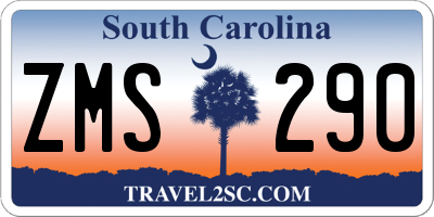 SC license plate ZMS290