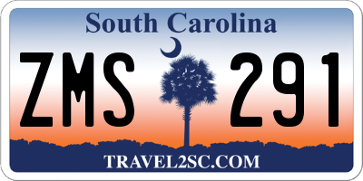 SC license plate ZMS291