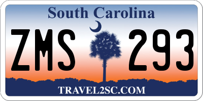 SC license plate ZMS293