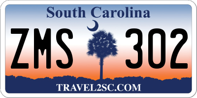 SC license plate ZMS302
