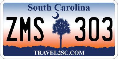 SC license plate ZMS303