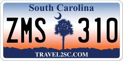 SC license plate ZMS310
