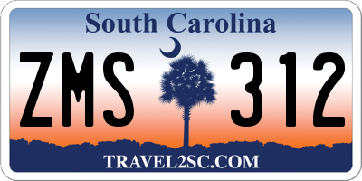 SC license plate ZMS312