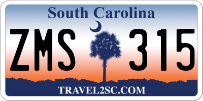 SC license plate ZMS315