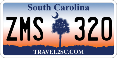 SC license plate ZMS320