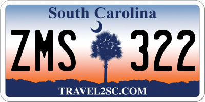 SC license plate ZMS322