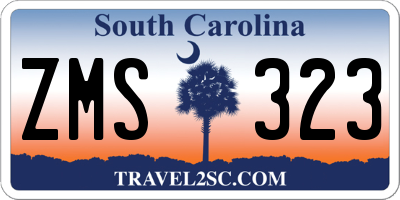 SC license plate ZMS323