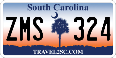 SC license plate ZMS324
