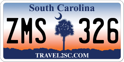SC license plate ZMS326
