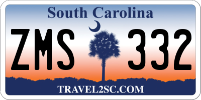 SC license plate ZMS332