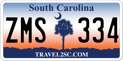 SC license plate ZMS334