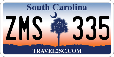 SC license plate ZMS335