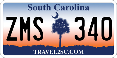 SC license plate ZMS340