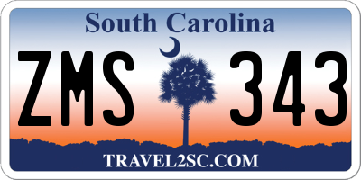 SC license plate ZMS343