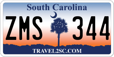 SC license plate ZMS344