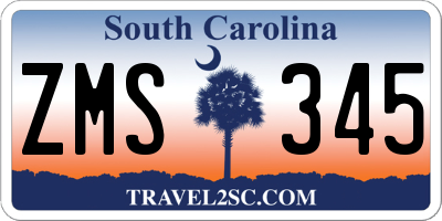 SC license plate ZMS345
