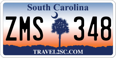 SC license plate ZMS348