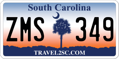 SC license plate ZMS349