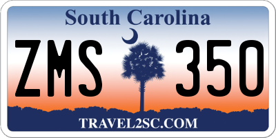 SC license plate ZMS350