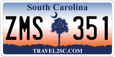 SC license plate ZMS351