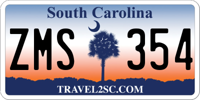 SC license plate ZMS354
