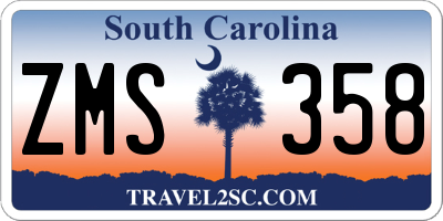 SC license plate ZMS358