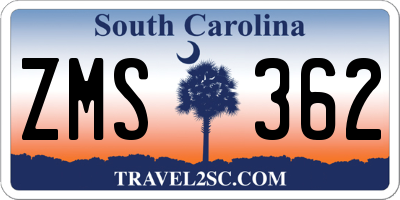 SC license plate ZMS362
