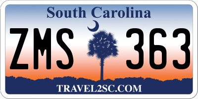 SC license plate ZMS363