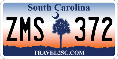 SC license plate ZMS372