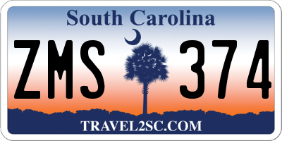 SC license plate ZMS374