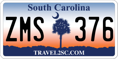 SC license plate ZMS376