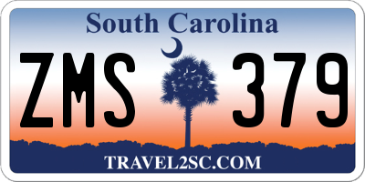SC license plate ZMS379